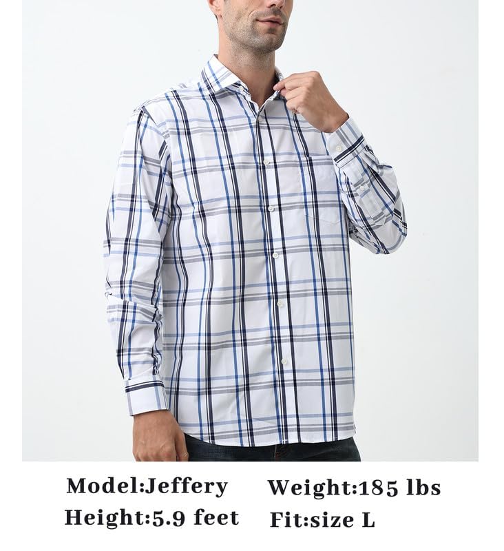 Double Pump Mens Button Down Shirts Cotton Long Sleeve Shirts Regular Fit(RM08LS02,M) - Image 5
